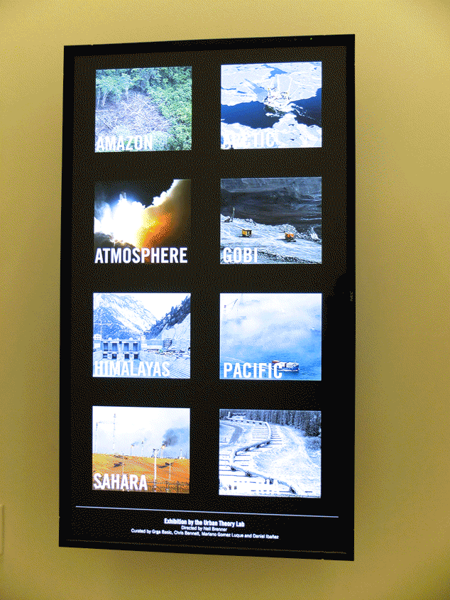 Figure 5 : Les 8 operational landscapes présentés par l’exposition, photomontage (Dorignon, 2015, œuvres UTL-GSD Harvard)